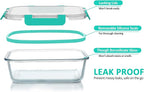24-Piece Glass Food Storage Containers with Locking Lids,Glass Meal Prep Containers Set - Airtight Lunch Containers, Microwave, Oven, Freezer and Dishwasher,Green
