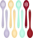 ELANE 8 Pcs Silicone Cooking Utensils Set,Silicone Serving Spoons Cooking Spoons for Nonstick Cookware for Kitchen Salads