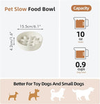 Havniva Ceramic 0.9 Cup Dog Bowl Slow Feeder, 6.1inch Slow Dog Food Bowl for Small Dog and Cat, Stop Bloat, Preventing Choking(Single Bowl, Vanilla White)