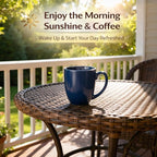 GBhome 12oz Coffee Mugs Set of 6, Large Ceramic Coffee Mugs for Man, Woman, Dad, Mom, Modern Coffee Mugs Set with handle for Tea/Latte/Cappuccino/Milk/Cocoa. Dishwasher&Microwave Safe,Navy Blue