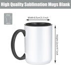Sublimation Mugs 15 oz Set of 12 Bulk Coffee Mugs with Box Sublimation Blanks Tazas Para Sublimar Coffee Cups 6 White and 6 Black