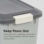IRIS USA Dog Food Storage Container 54 lbs, 2-Pack with Wheels, Airtight Lid, 2-Cup Scoop, Double Pet Food Storage, Built in Scoop Storage in Lid, Versatile Pet Food Bin, Portable, Gray/Dark Gray