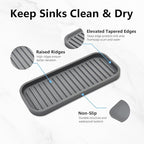 Silicone Sponge Holder - Dish soap Holder for Kitchen Counter 2 Pack, Waterproof Sponge soap Tray for Kitchen Sink Bathroom, Multipurpose Sink Caddy Organizer for soap Dispenser Scrubbers Makeup Gray