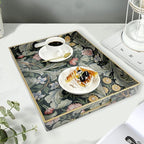 Large Tay for Ottoman Coffee Table,Modern Plastic Serving Tray with Handles,Rectangular Ottoman Tray Coffee Table Tray,Decorative Serving Tray for Living Room