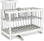 2-Tier Sponge Holder for Kitchen Sink, Self-Drain Caddy with Brush Holder, Countertop Organizer for Sponges, Brushes, and Dish Rags（White）