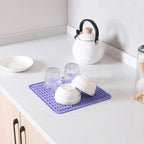 MicoYang Silicone Dish Drying Mat for Multiple Usage,Easy clean,Eco-friendly,Heat-resistant Silicone Mat for Kitchen Counter or Sink,Refrigerator or Drawer liner Light Purple M 12 inches x 12 inches