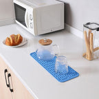 MicoYang Silicone Dish Drying Mat for Multiple Usage,Easy clean,Eco-friendly,Heat-resistant Silicone Mat for Kitchen Counter,Sink,Bar,Bottle,or Cup Lichen Blue M 17 inches x 6 inches