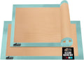 GORILLA GRIP Food Grade Reusable Nonstick Silicone Baking Mat, Oven Safe Cookie Sheet Liners, Up to 500 Degrees, No Mess Easy Clean Pastry Mats, Kitchen Essentials, 11.75x8.25 Quarter Sheet, 2PK, Mint