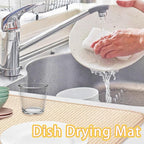 2 Pcs XXL Dish Drying Mats,Absorbent Microfiber Drainer Mat,Large Size 24×17" Pads for Kitchen Counter,Coffee,Rack,Under Sink(Beige)