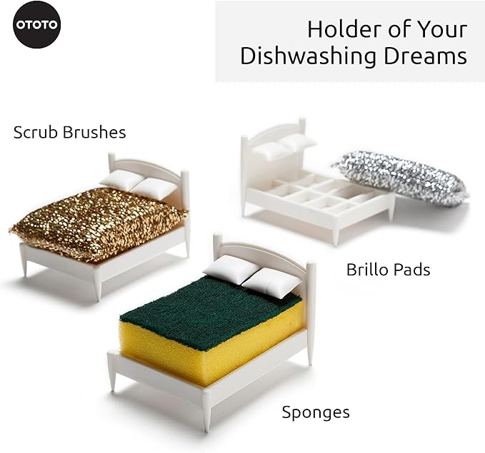 OTOTO Cute Sponge Holder for Kitchen Sink - - Dishwasher Safe Sponge Organizer- Compact, Organizer, Kitchen Sink Accessories, Sponge Holder