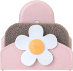 Vigar Florganic Daisy Sponge Holder for Kitchen Sink with Suction Cup and Sponge, Sink Caddy, Kitchen Organizers and Storage for Kitchen Sinks, Pink
