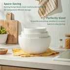 HAPPY KIT Ceramic Mixing Bowls Set, Nesting Bowls Set For Kitchen,Large 5/3/1.5 Quart Bowl Set of 3, Prep Serving Bowl for Baking and Mixing Salad,Oven, Microwave and Dishwasher Safe