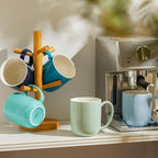 Sweese Porcelain Coffee Mugs Set of 6, 20oz Large Coffee Mugs Porcelain with Big Handle, Assorted Colors Oversized Cups for Latte, Cocoa, Tea, Festival Gift, Microwave Safe