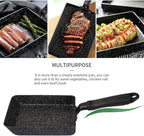 MyLifeUNIT Tamagoyaki Pan, Japanese Omelette Pan Nonstick with Silicone Spatula, Square Egg Pan 7 x 5 inches, Black