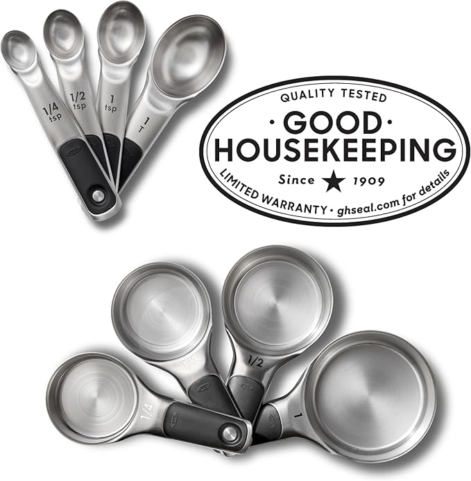 OXO Good Grips 8 Piece Stainless Steel Measuring Cups and Spoons Set