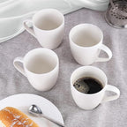 Mfacoy Porcelain Coffee Mugs Set of 6, 13 Ounce Coffee Cups with Handle, Ceramic Tea Mugs for Latte, Hot Tea, Cappuccino, Mocha, Cocoa, Mug Gift Set, Dishwasher and Microwave Safe, White