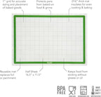 Tovolo TrueBake Silicone Baking Mat Half Sheet with Grid Lines for Baking Cookies Pastry Rolling Dough Cooking, Heavy Duty Heat Resistant Reusable Non Stick BPA Free Bakerware Liner Mat Oven Safe