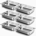WantJoin Steam Table Hotel Pans - 1/1 Full Size 4 Inch Deep 6 Pack, Stainless Steel Food Storage Container Metal Tray Sets for Commercial Chafing Dishes Restaurant Buffet Catering Supplies