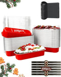 100 Pack Mini Loaf Pans with Lids and Spoons Sealing Sticker, 6.8oz Aluminum Foil Mini Cake Pans for Baking, Disposable Small Mothers Day Bread Pans with Lids – Valentines Tins CupCake, Red