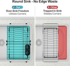 iSPECLE Expandable Dish Drying Rack for Kitchen Sink - Rust Resistant Adjustable Over the Sink Dish Drainer with Non Slip Rubber, 12.7" W x 12.8"-25.2" L, Black