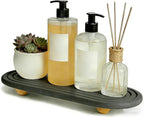 Instant Dry Sink Tray, Anti-Slip Stone Sink Caddy, Durable Kitchen Sink Organizer, Quick Dry Water Absorbing Stone Tray for Bathroom Counter, Stone Soap Tray -Dark Gray