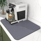 WISELIFE Dish Drying Mat Super Absorbent Drying Mat Large Dish Drying Mats for Kitchen Counter Easy Clean Dish Mat Kitchen Drying Mat15"x 18" Classic Grey