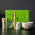 Matcha Set, Matcha Whisk Set Includes Hand-Drawn Matcha Bowl with Spout, Bamboo Whisk, Matcha Whisk Holder, Bamboo Scoop, Sifter - 5pcs Perfect Matcha Kit for Matcha Tea Ceremony