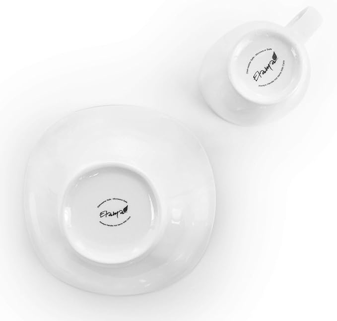 Elama Bishop 16 Piece White Porcelain Dinnerware Set