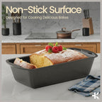 Nonstick Loaf Pan Set Pack of 2, 10.2" & 11" Large Baking Bread Pan, Oven Safe Up to 450°F, PFOA, PFOS, PTFE Free, Space Saving Stackable Design, Stain Resistant, Dishwasher Friendly, Gray Marble
