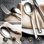 24 Pieces Flatware Set, Stainless Steel Cutlery Set with Silverware Holder, Spoons Forks Knives Set,Hanging Silverware Set Service for 6,Dishwasher Safe (Silver)
