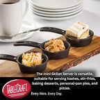 TableCraft Products CW30122 Cast Iron Mini Round Skillet 3⅝" Dia (6⅞" with Handle) x 1¼" D, 1.25" Height, 4.125" Width, 6.875" Length, CW30122