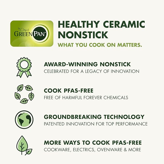 GreenPan Hybrid 8” Nonstick Stainless Steel Frying Pan Skillet, APEX Tri-Ply Thermobond PFAS-Free Ceramic Cookware, Induction & All Cooktop Compatible, Oven Temp to 850°F, Dishwasher Safe, Gold