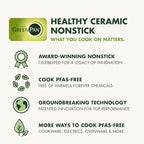 GreenPan Hybrid 11” Nonstick Stainless Steel Wok Pan, APEX Tri-Ply Thermobond PFAS-Free Ceramic Skillet, Induction & All Cooktop Compatible, Oven Temp to 850°F, Dishwasher Safe, Gold