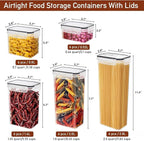 Airtight Food Storage Containers Set with Lids - 30 pack, BPA Free Plastic Kitchen and Pantry Organization, Plastic Leak-proof Canisters for Cereal Flour & Sugar - Labels & Marker