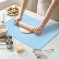 Silicone Baking Mat 32x24 Inches | Extra Thick Dough Rolling Mat with Measurements and Edge Heightening | Non-Stick Food Grade Pastry Mat for Pastry, Bread, Cookies, Pizza, Fondant & Pasta