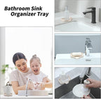 MicoYang Silicone Bathroom Soap Dishes with Drain Spout-Bathroom and Kitchen Sink Organizer,Sponge Holder,Dish Soap Tray,Perfect for Dispenser,Scrubber,Bottle,Cup on Sink or Counter-Tapioca 4.9"×3.2"
