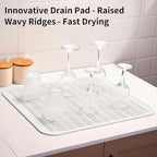 ZLR Large Silicone Dish Drying Mat (16" x 18") - XL Heavy Duty Drainboard Mat for Pots, Pans & Family Loads - Heat Resistant Trivet & Counter Protector, Easy Clean (Milk White)