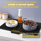 Silicone Drying Mat for Kitchen Counter , Dish Drying Rack Matt with Built in Drain, 18 Inch Dry Mats for Dishes Drying Pad for Kitchen Counter (18×12inch, black)