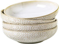 8" Ceramic Pasta Bowls, 22 Oz Serving Bowls Set of 4, Porcelain Shallow Soup Bowl, Embossed Serving Dishes for Pasta, Fruit, Salad, Housewarming Gift, Dishwasher Safe