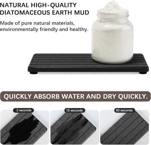 3PCS Stone Drying Tray, Stone Soap Tray, Water Absorbing Stones Trays for Sink, Fast Dry Diatomite Stones Sink Mat, Used for Hand Soap,Sponge,Toothbrush Holder in Bathroom Counter and Kitchen Sinks