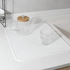 MicoYang Silicone Dish Drying Mat for Multiple Usage,Easy clean,Eco-friendly,Heat-resistant Silicone Mat for Kitchen Counter or Sink,Refrigerator or Drawer Liner White 2XL 24 inches x 18 inches