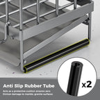 Sponge Holder for Kitchen Sink – Rustproof Stainless Steel with Detachable Drainboard, Brush Rack & Towel Bar | Compact, Non-Slip Design for Countertop Bathroom