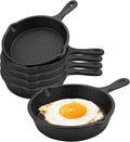 4 Inch Mini Cast Iron Skillet Set of 6, Black Small Cast Iron Skillet, Nonstick Small Frying Pan for Indoor and Outdoor Restaurant Kitchen