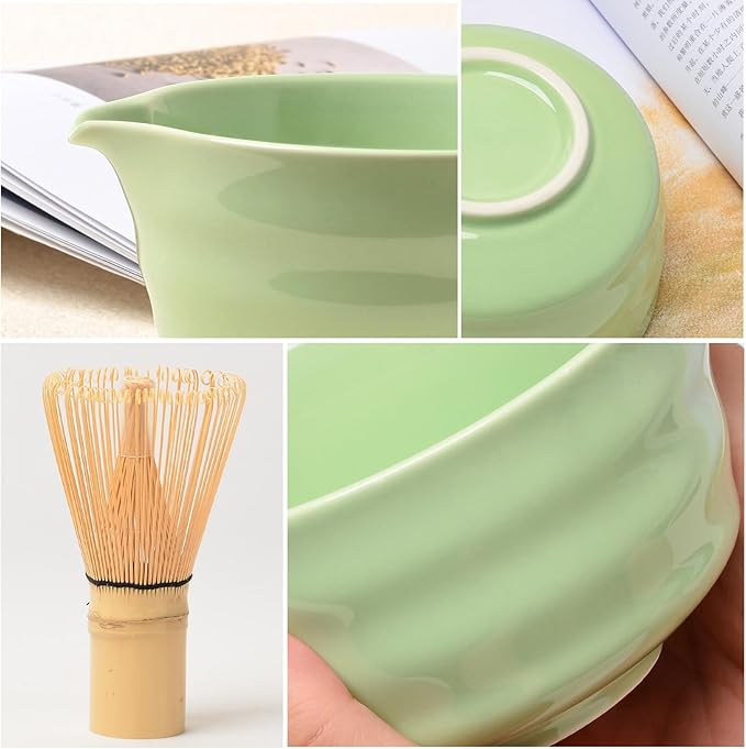 Authentic Japanese Matcha Ceremony Set - 17oz Traditional Chawan Bowl with Bamboo Whisk (Chasen), Scoop & Stand - Complete Starter Kit for Beginners, Christmas Thanksgiving Gift Idea