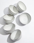 Pokini 5.3" Cereal Bowls & Dessert Bowls Set of 6-20 Oz Small Bowls for Kitchen-Ceramic Bowl for Cereal, Soup, Oatmeal, Salad, Ramen, Noodle, Rice, Yogurt-Dishwasher & Microwave Safe, Moonstone White