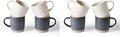 famiware Coffee Mugs Set of 4, Milkyway 13 oz Mug Set, Ceramic Cup Set with Handle for Coffee, Tea, Cocoa, Milk, Matte White + Matte Dark Charcoal (Pack of 2)