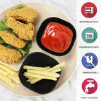 Wrova 6 pack wheat straw dipping bowls 5oz,alternative plastic soy sauce dishes,unbreakable small dessert bowls microwave and dishwasher safe for snack,sushi,condiment (Black Series)