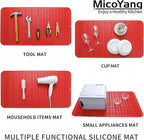 MicoYang Silicone Dish Drying Mat for Multiple Usage,Easy clean,Eco-friendly,Heat-resistant Silicone Mat for Kitchen Counter or Sink,Refrigerator or Drawer Liner Red 4XL 32 inches x 18 inches