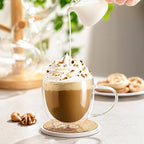 Sweese Clear Coffee Mugs - 8 oz Double Wall Glass Coffee Mugs Set of 4, Perfect for Espresso, Latte, Cappuccino