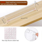 Ohlove 6 Pcs Large Clear Plastic Drawer Organizers Tray 12"x3" Storage Bins with 25 Pcs Non-Slip Pads for Makeup, Jewelries, Kitchen Utensils, Bathroom and Office